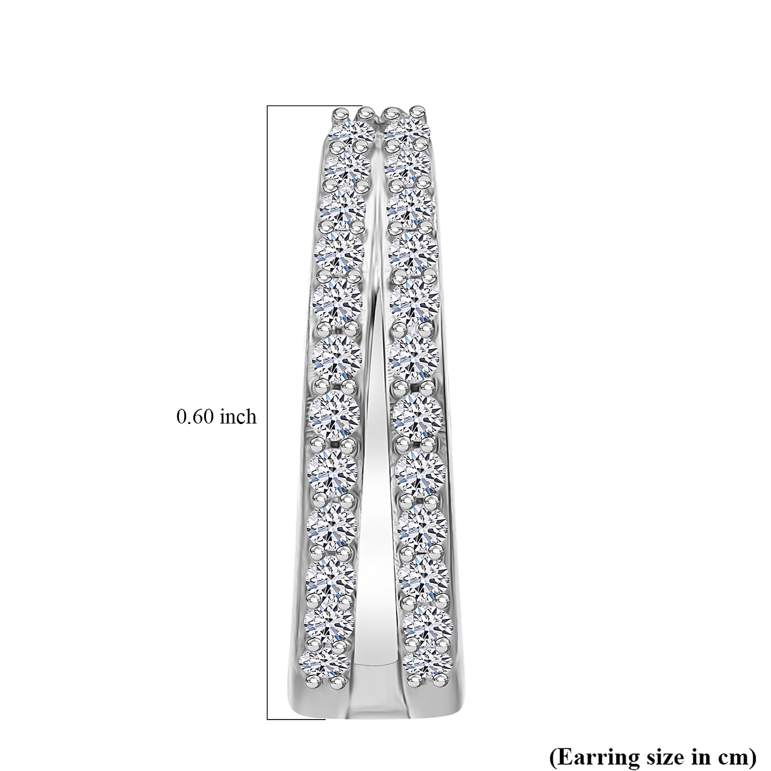 Luxuriant - SI-GH Lab Grown Diamond Hoop Earring in Rhodium Overlay Sterling Silver 0.50 Ct