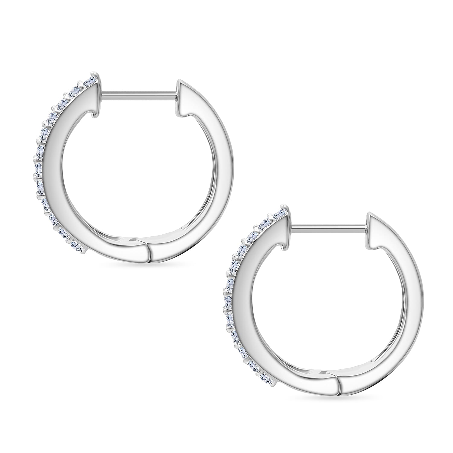 Luxuriant SI-GH Lab Grown Diamond Earring in Rhodium Overlay Sterling Silver