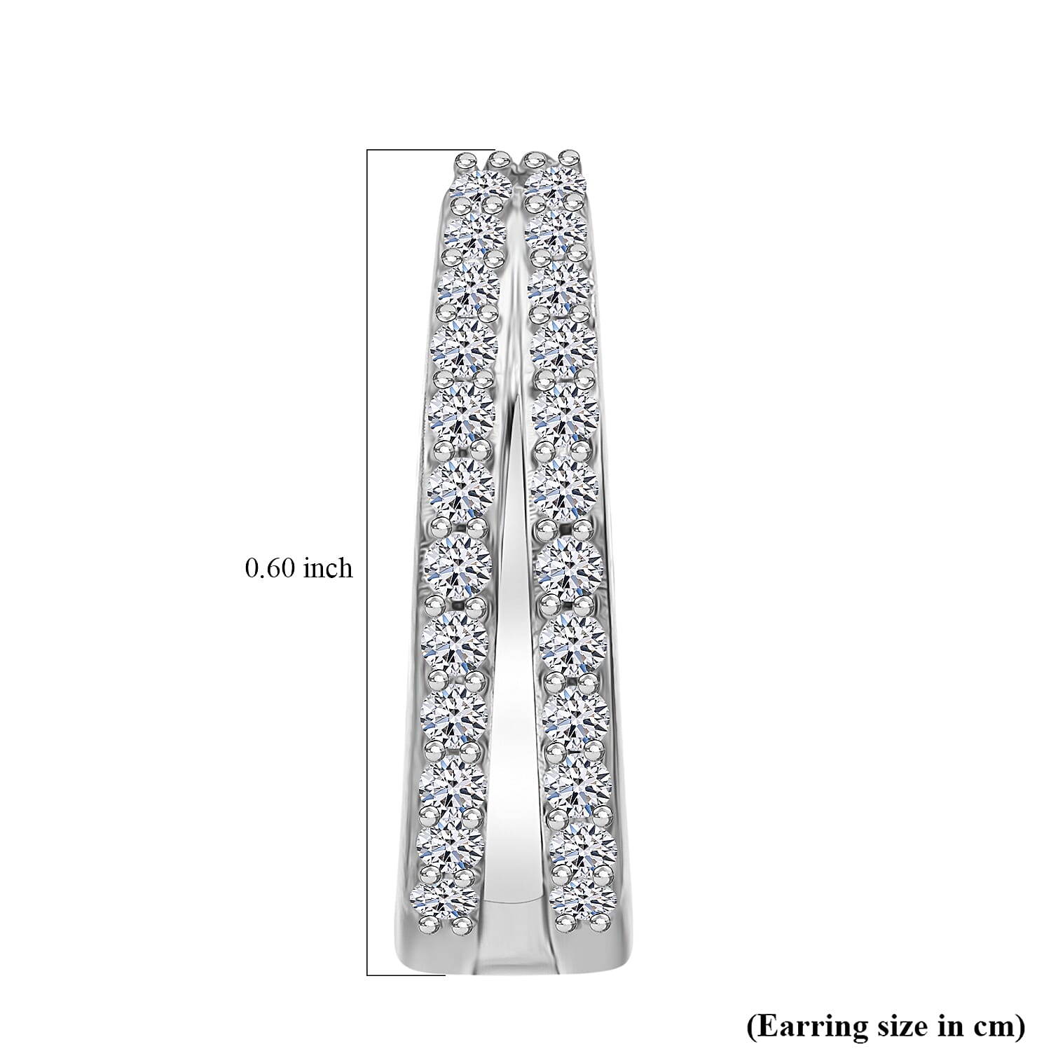Luxuriant SI-GH Lab Grown Diamond Earring in Rhodium Overlay Sterling Silver