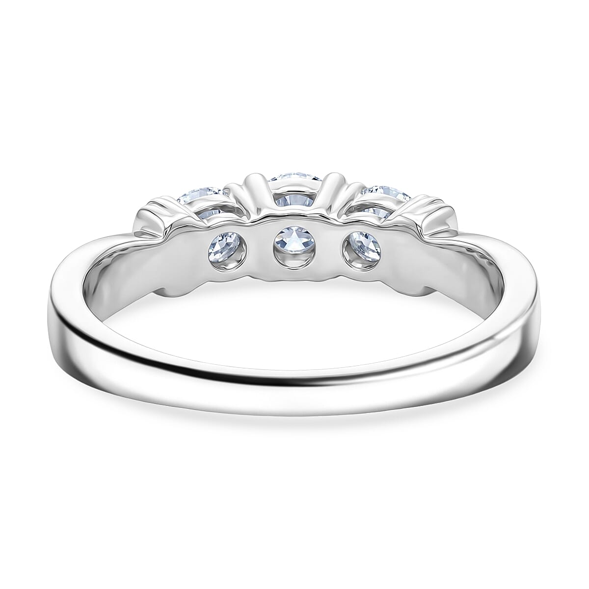 Luxuriant SI-GH Lab Grown Diamond Ring in Rhodium Overlay Sterling Silver 1.04 Ct.