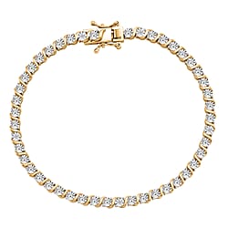 EverTrue Natural White Diamond Tennis Bracelet with GB Lock Box in Platinum Plating 7.5 Inch
