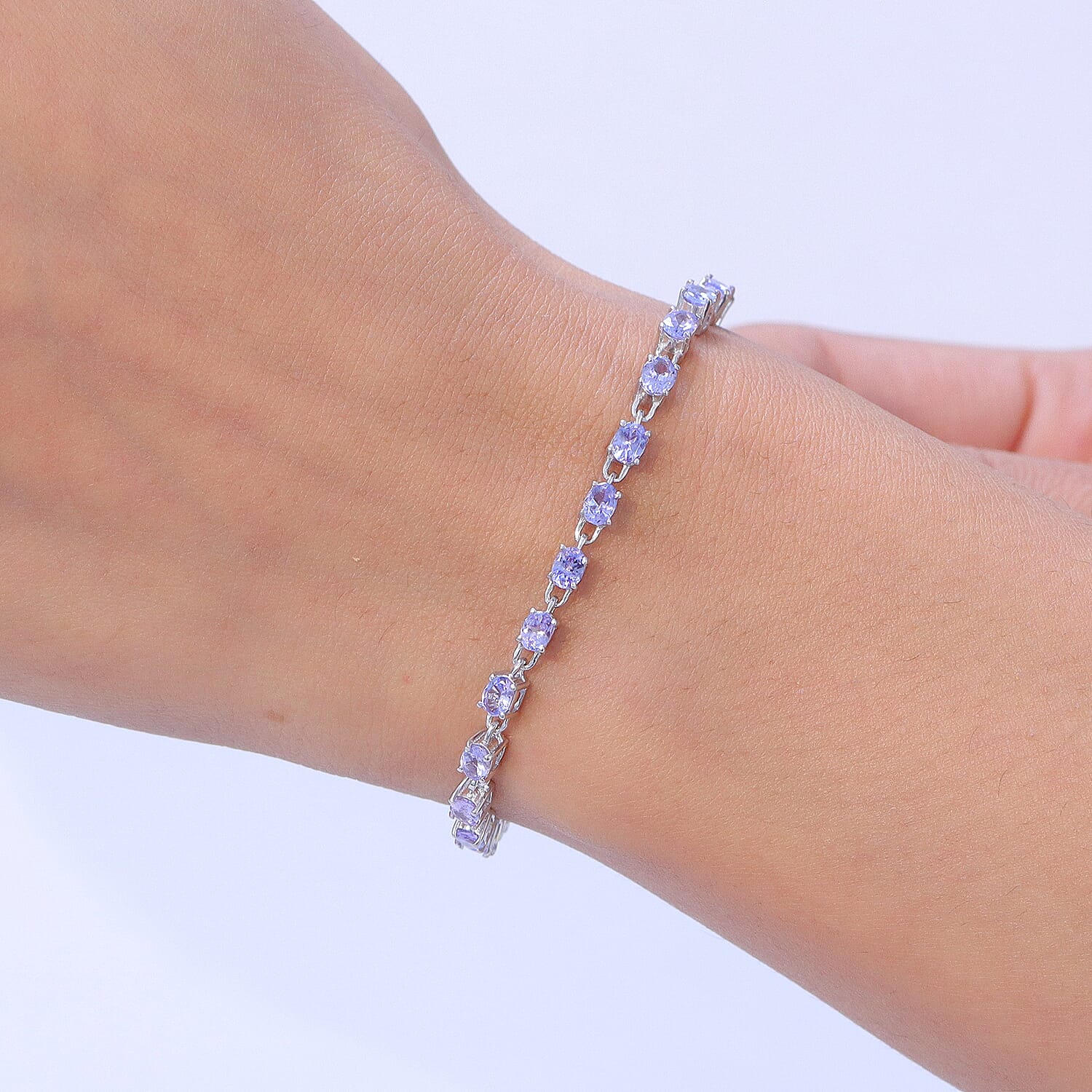 EverTrue - Tanzanite Tennis Bracelet (Size - 7-2 Ext) with GB Lock Box 3.20 Ct.