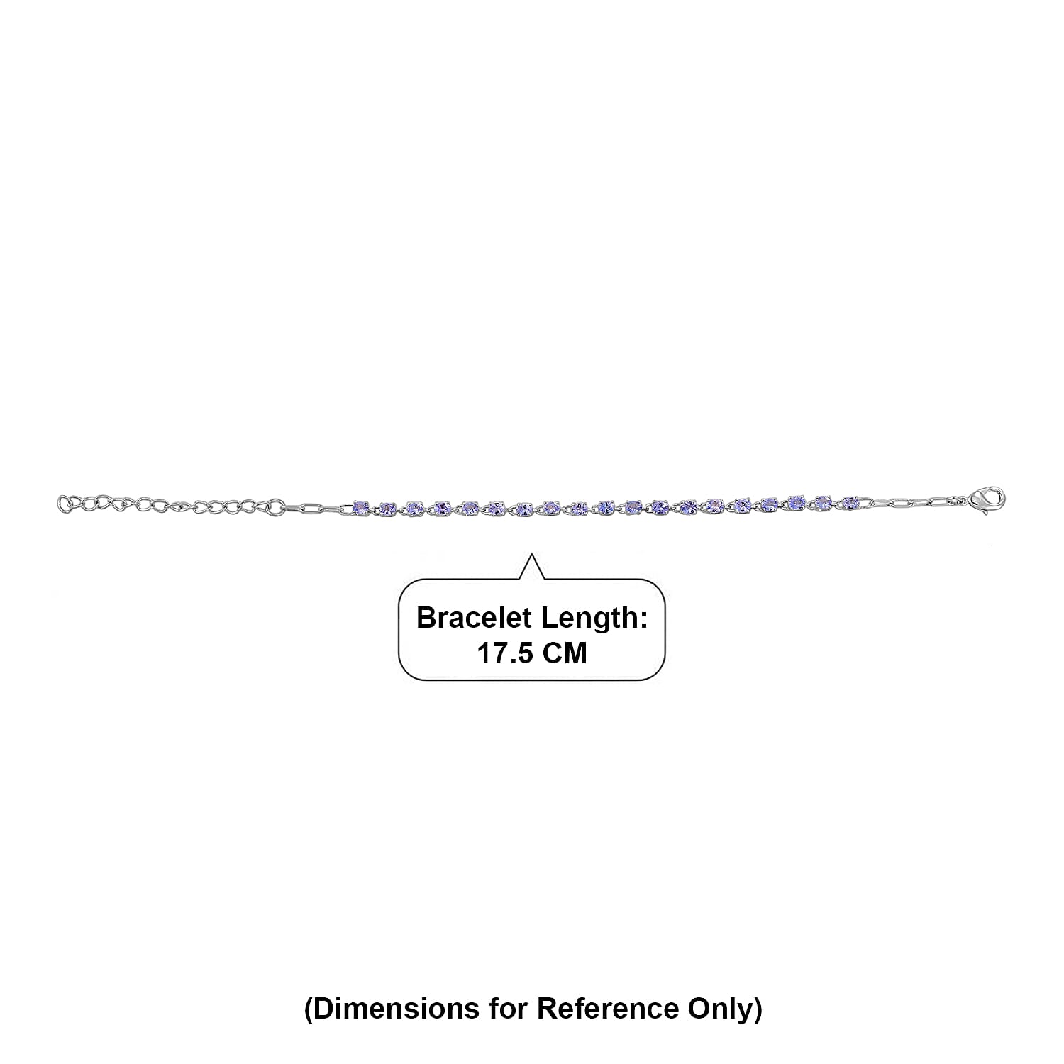 EverTrue - Tanzanite Tennis Bracelet (Size - 7-2 Ext) with GB Lock Box 3.20 Ct.