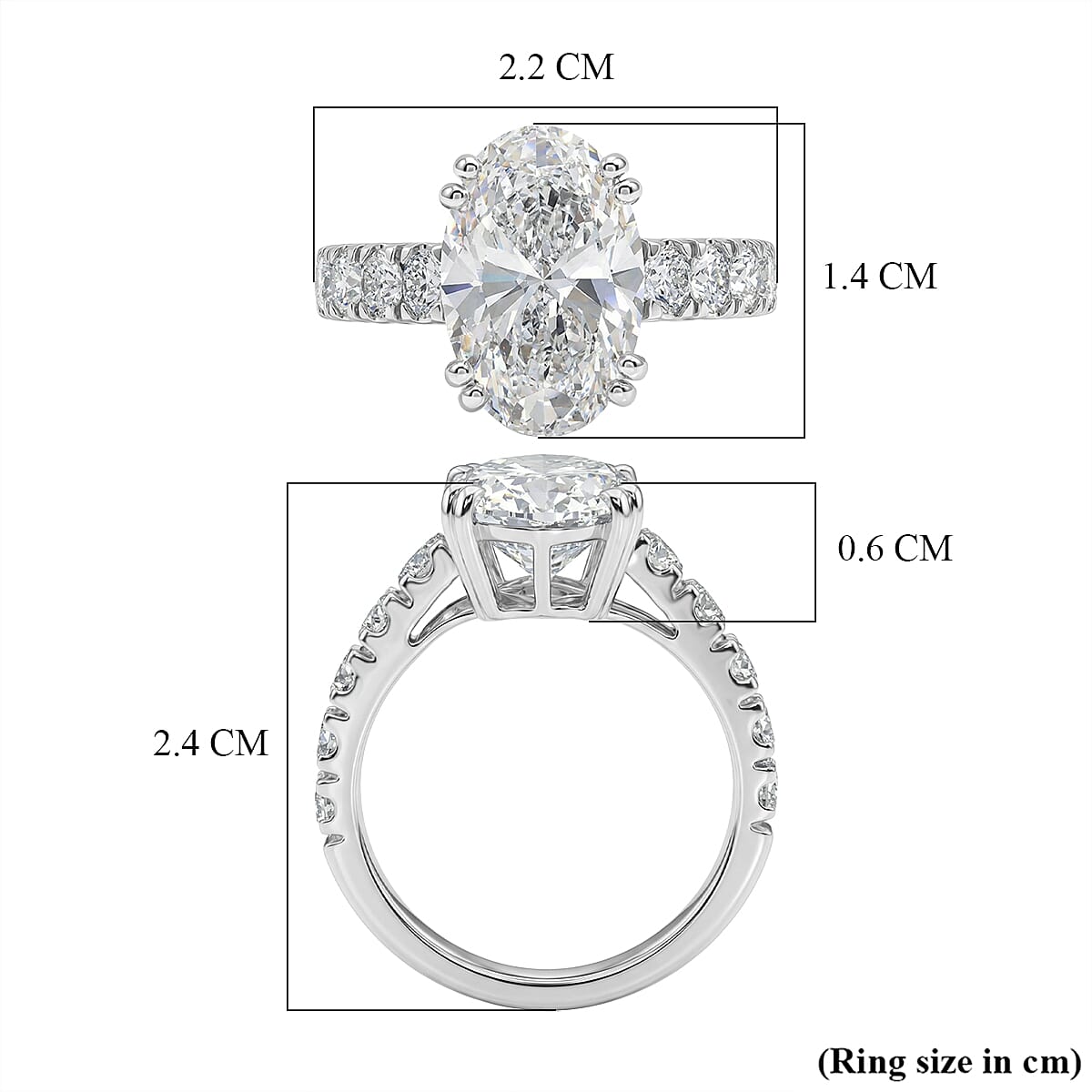 Luxuriant 950 Platinum VS Lab Grown Diamond EF, VS Solitaire Ring, Platinum Wt.6.14 Gms  4.982  Ct.