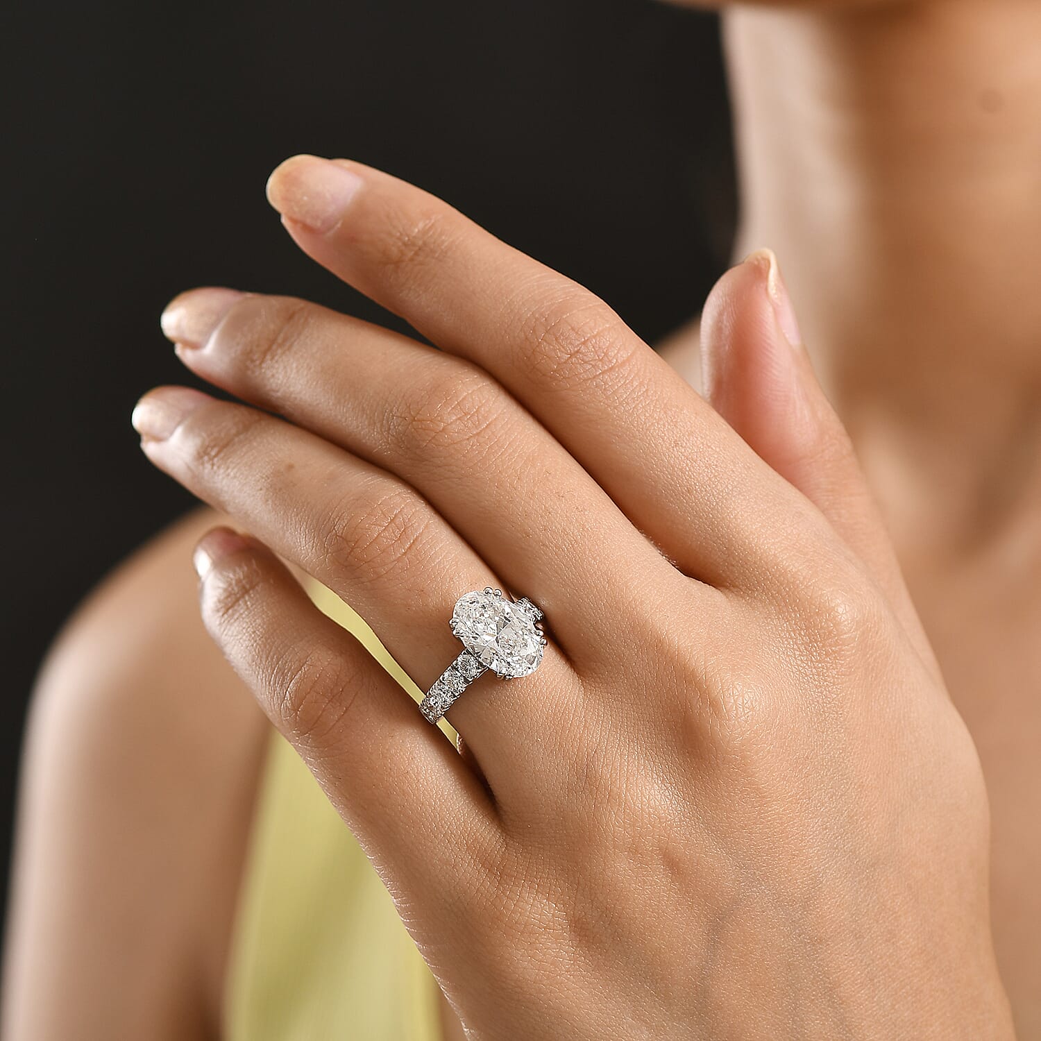 LUXURIANT 5 Ct. Lab Grown Diamond Ring In 950 Platinum IGI Certified (VS-EF)