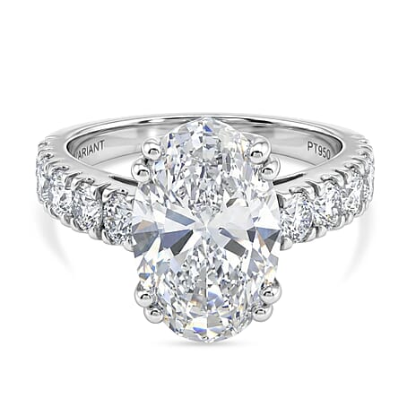 Luxuriant 950 Platinum VS Lab Grown Diamond EF, VS Solitaire Ring, Platinum Wt.6.08 Gms  4.982  Ct.