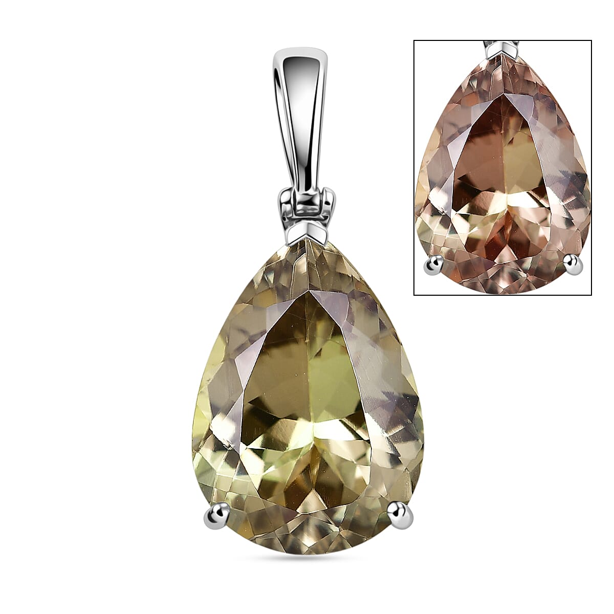 ONE OF A KIND - Rhapsody 950 Platinum AAAA Natural Turkizite Solitaire Pendant 20.24 Ct, Platinum Wt. 5.12 Gms