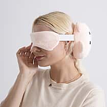 2-in-1 Pig Pattern Eye Mask & Neck Pillow Duo - Peach
