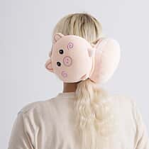 2-in-1 Pig Pattern Eye Mask & Neck Pillow Duo - Peach