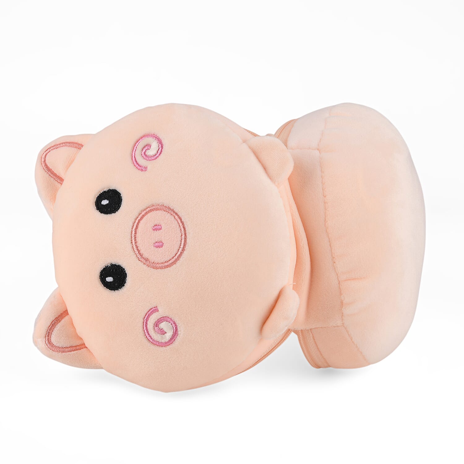2-in-1 Pig Pattern Eye Mask & Neck Pillow Duo - Peach