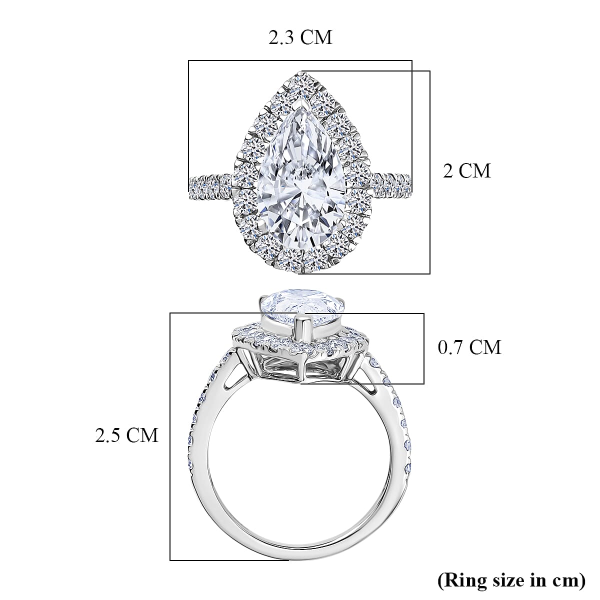 Luxuriant 950 Platinum VS-E-F Lab Grown Diamond Halo Ring 5.00 Ct, Platinum Wt. 6.18 Gms