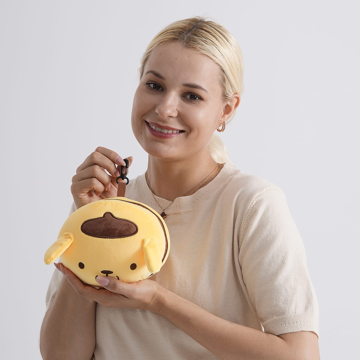 2-in-1 Dog Pattern Eye Mask & Neck Pillow Duo - Yellow