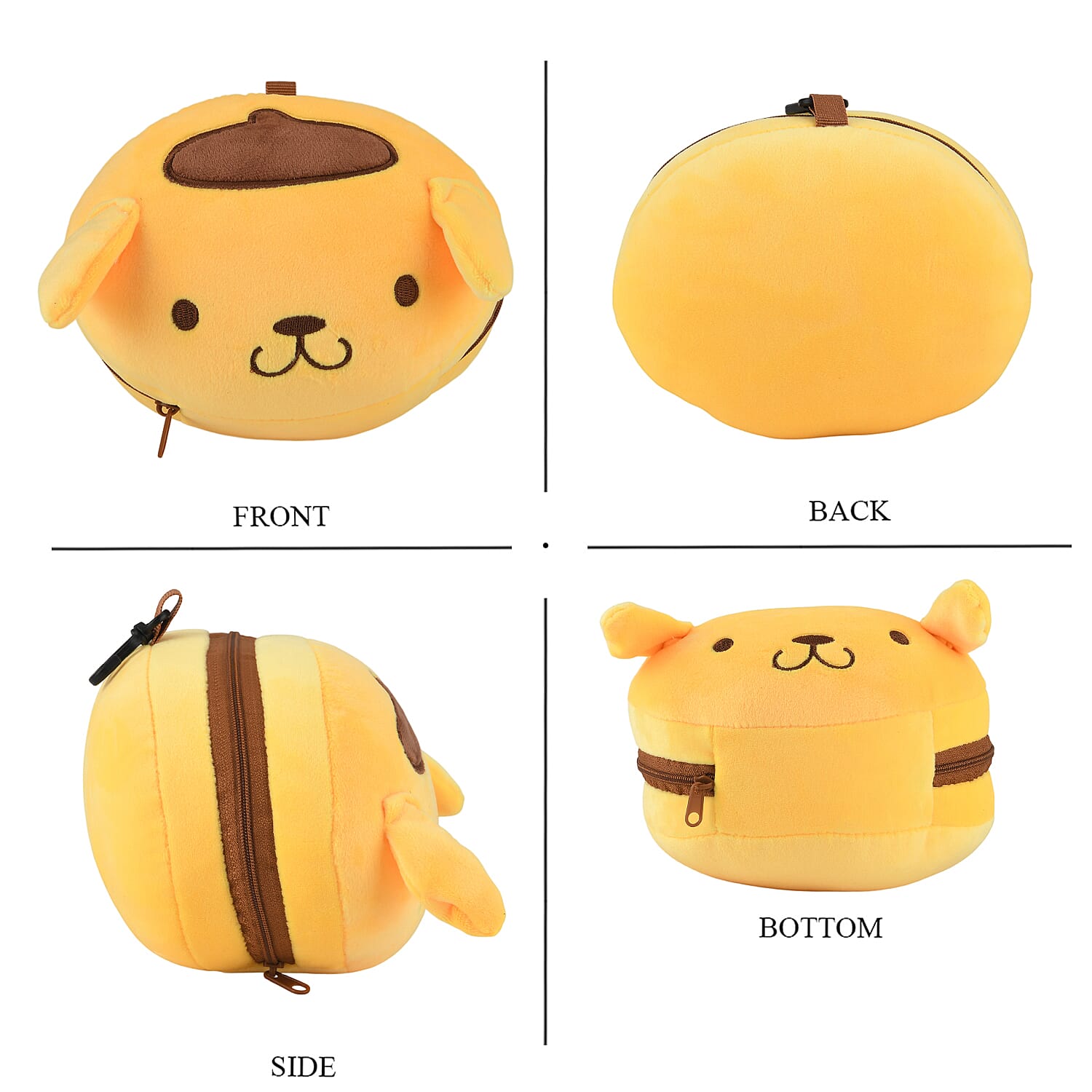 2-in-1 Dog Pattern Eye Mask & Neck Pillow Duo - Yellow
