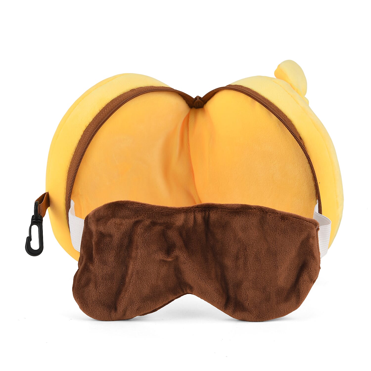 2-in-1 Dog Pattern Eye Mask & Neck Pillow Duo - Yellow