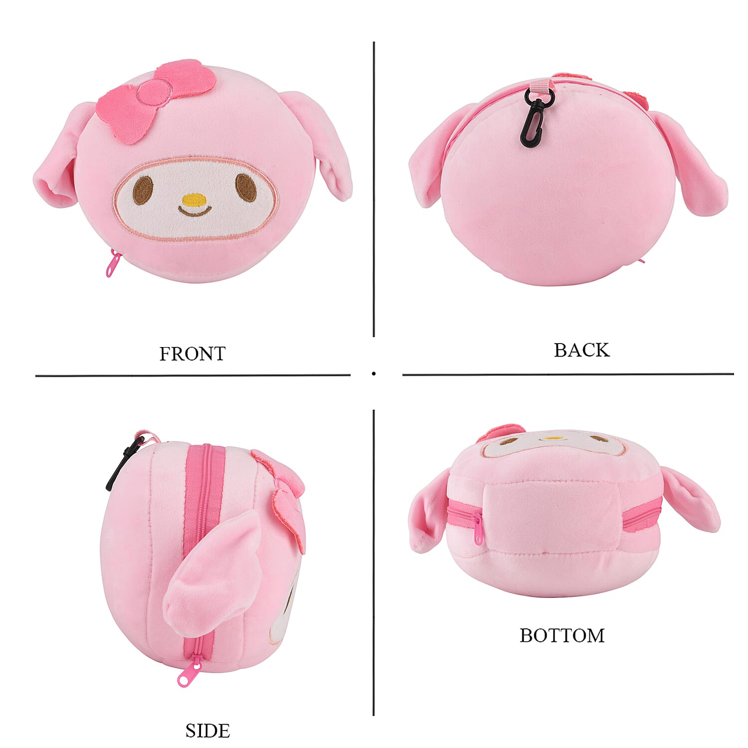 2-in-1 Rabit Pattern Eye Mask & Neck Pillow Duo - Pink