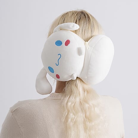 2-in-1 Dog Pattern Eye Mask & Neck Pillow Duo - White
