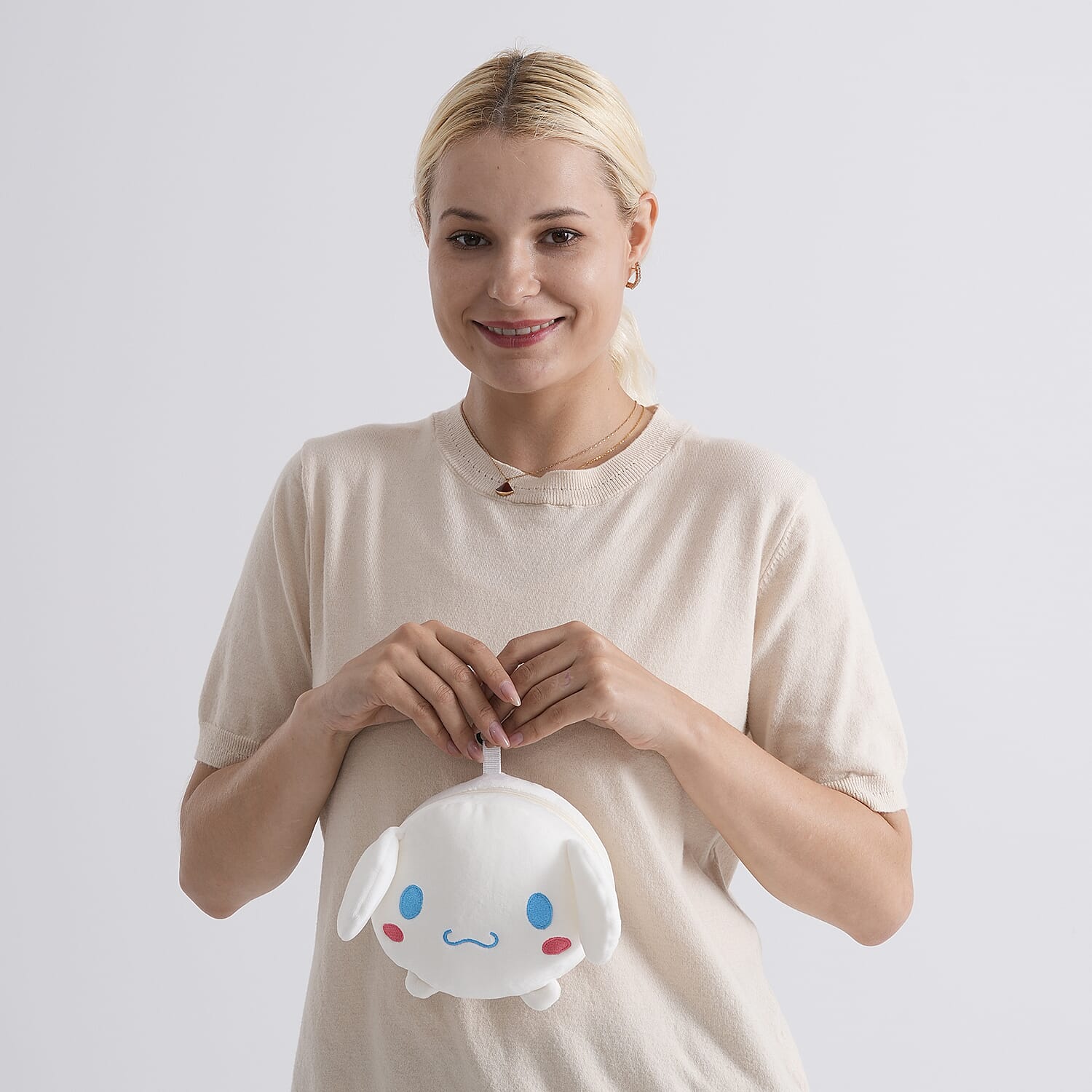 2-in-1 Dog Pattern Eye Mask & Neck Pillow Duo - White