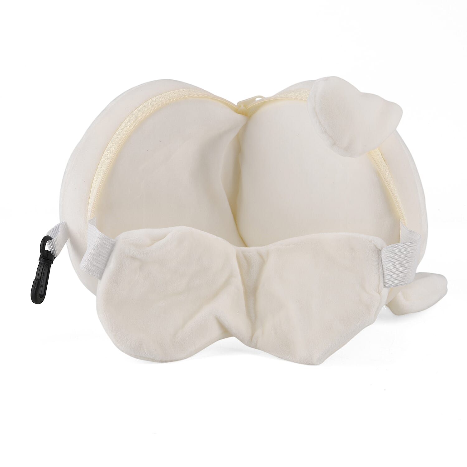 2-in-1 Dog Pattern Eye Mask & Neck Pillow Duo - White
