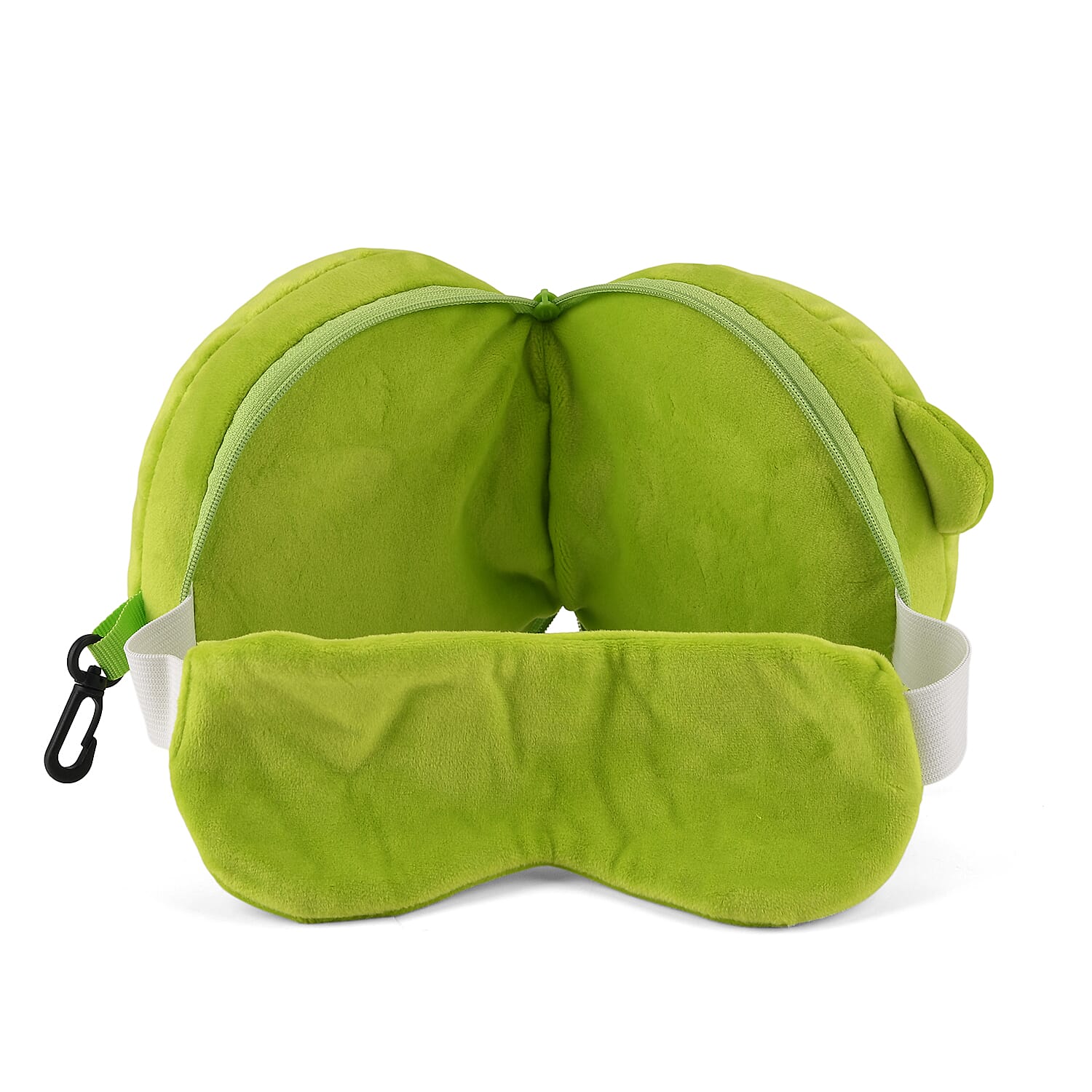 2-in-1 Bif-Eye Monster Pattern Eye Mask & Neck Pillow Duo - Green
