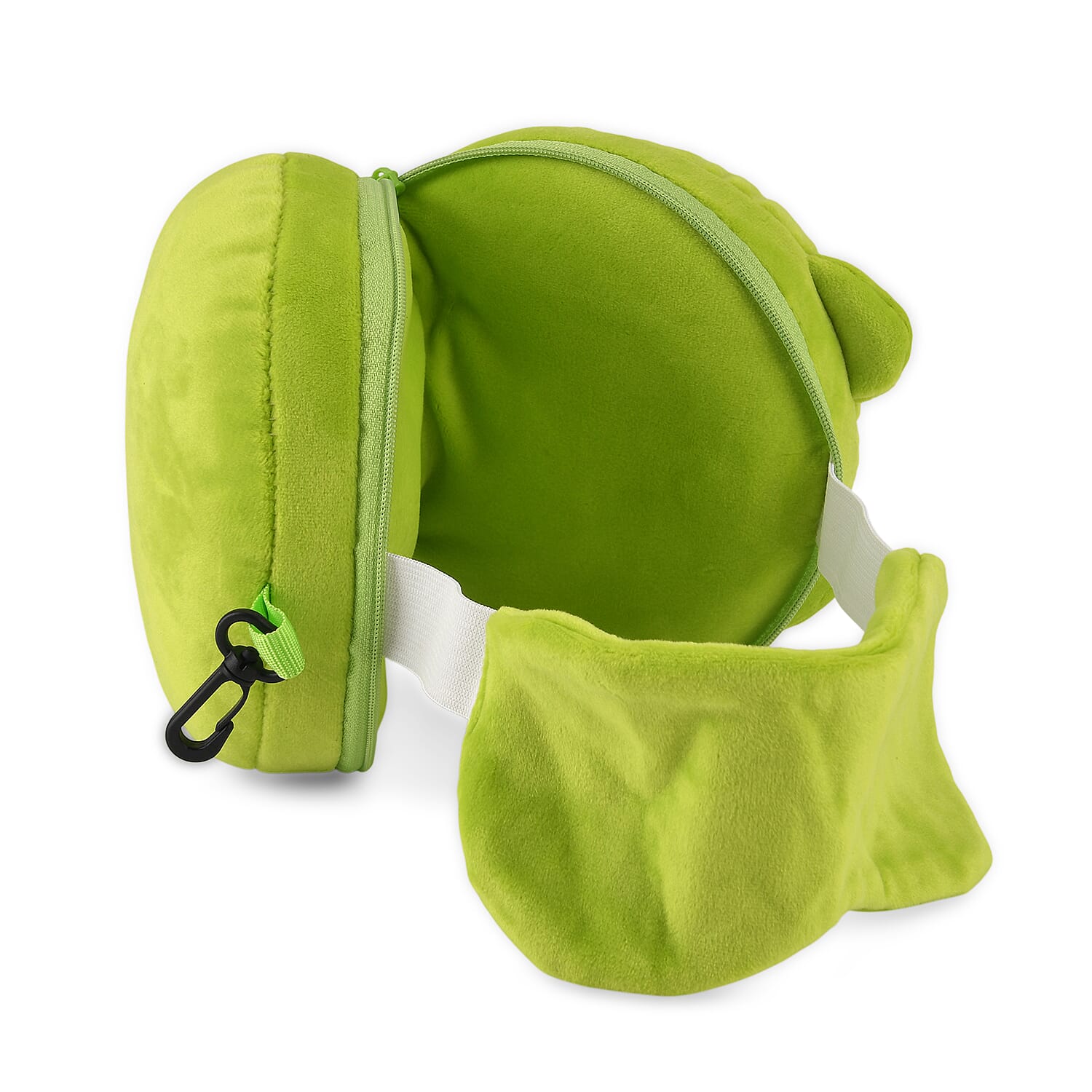 2-in-1 Bif-Eye Monster Pattern Eye Mask & Neck Pillow Duo - Green