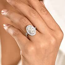 LUXURIANT 5 Ct. Lab Grown Diamond Halo Ring in 950 Platinum SGL Certified (VS-E-F)