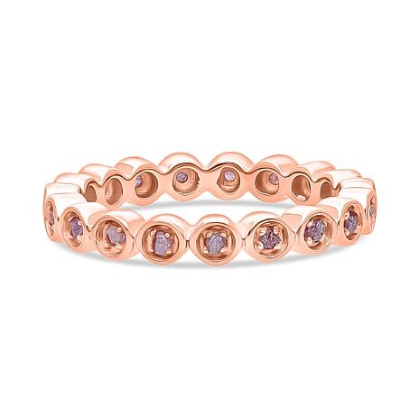 D'Joy Natural Pink Diamond Ring in Vermeil Rose Gold Plated Sterling Silver