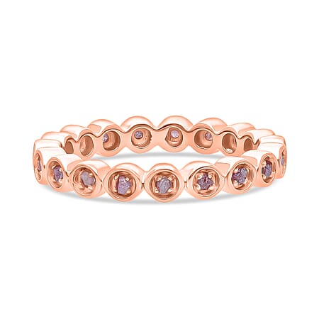 D'Joy Natural Pink Diamond Full Eternity Ring in 18K Vermeil Rose Gold Plated Sterling Silver 0.27 Ct.