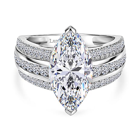 Luxuriant 950 Platinum IGI Certified VS-E-F Lab Grown Diamond Solitaire Ring 5.00 Ct, Platinum Wt. 7.00 Gms