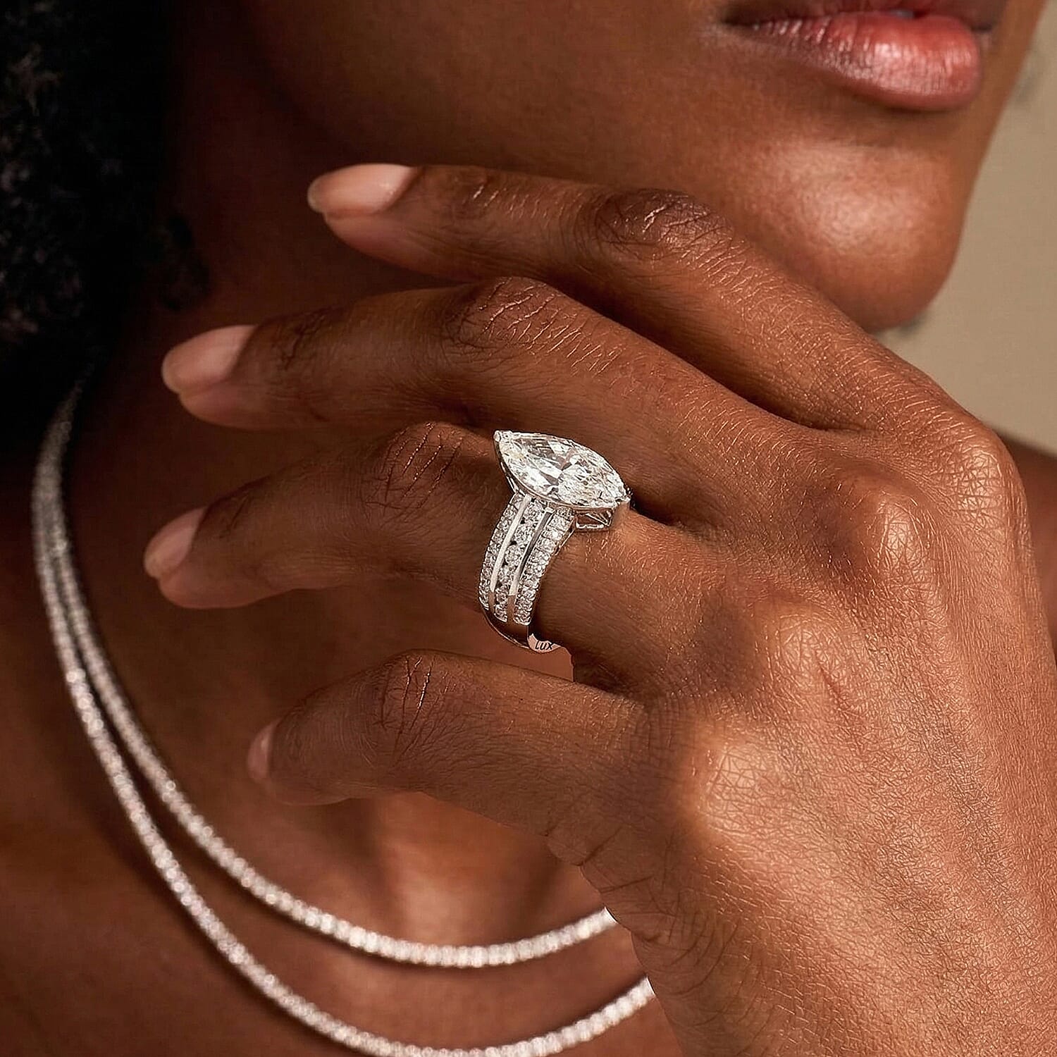 LUXURIANT 5 Ct. Lab Grown Diamond Ring In 950 Platinum IGI Certified (VS-EF)