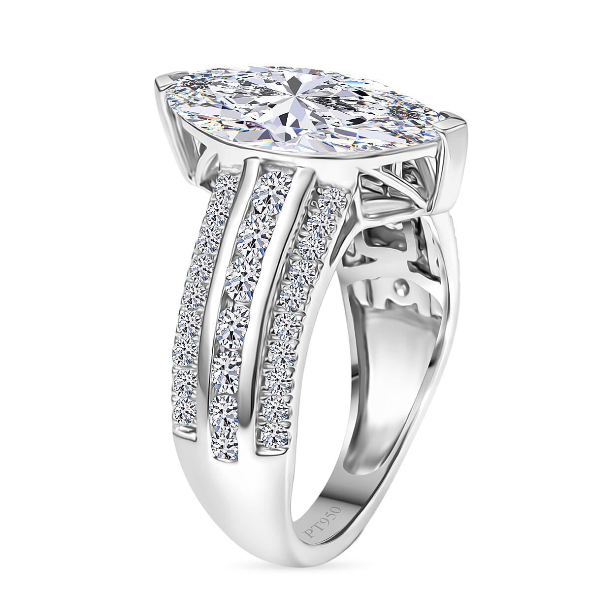 LUXURIANT 5 Ct. Lab Grown Diamond Ring In 950 Platinum IGI Certified (VS-EF)