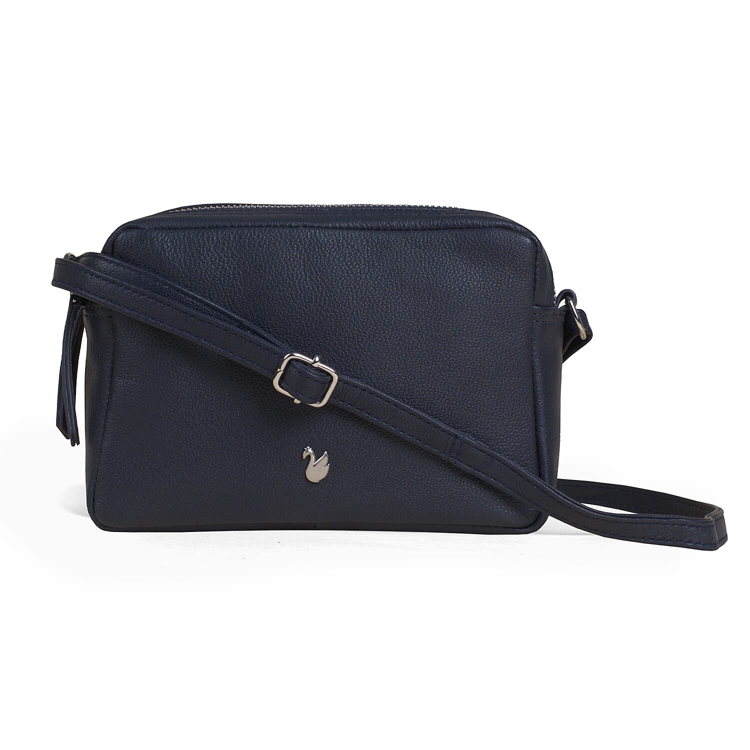 Assots London Avon Navy Soft Nappa Full Grain Real Leather Crossbody Bag