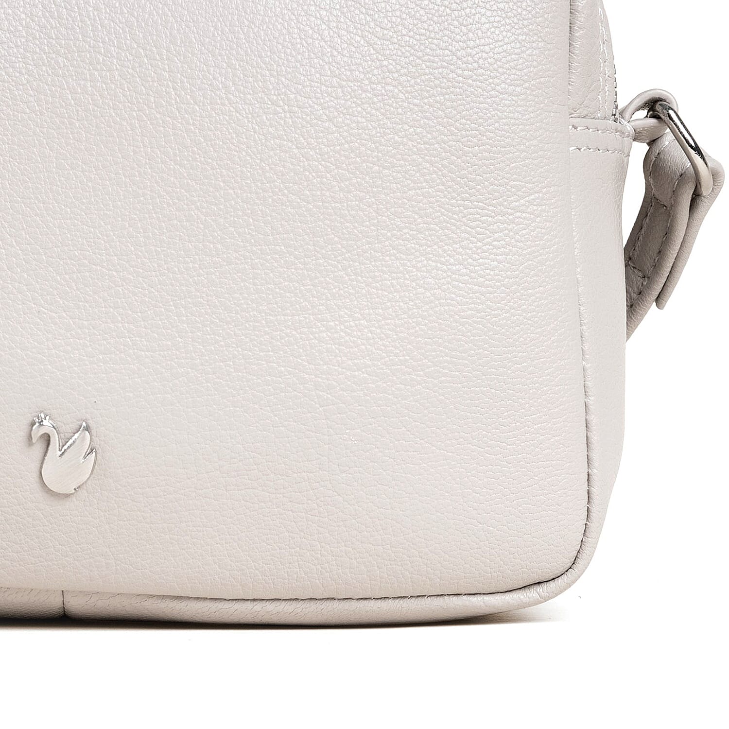 Assots London Avon Grey Soft Nappa Full Grain Real Leather Crossbody Bag