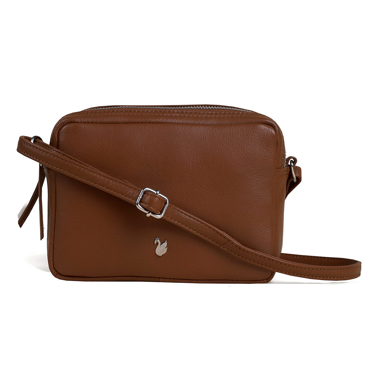 Assots London Avon Tan Soft Nappa Full Grain Real Leather Crossbody Bag