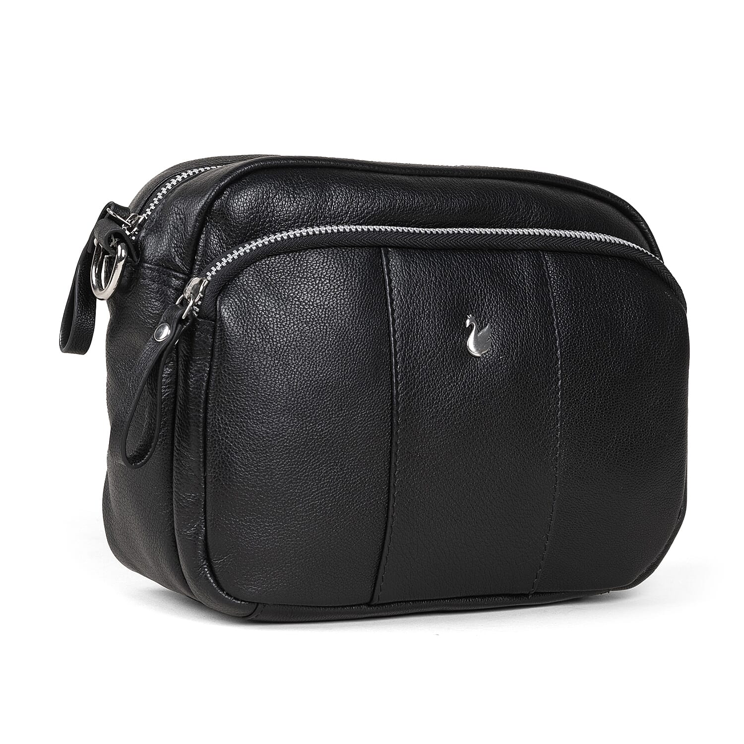 Assots 'Kew' Soft Nappa Genuine Leather Crossbody Bag - Black