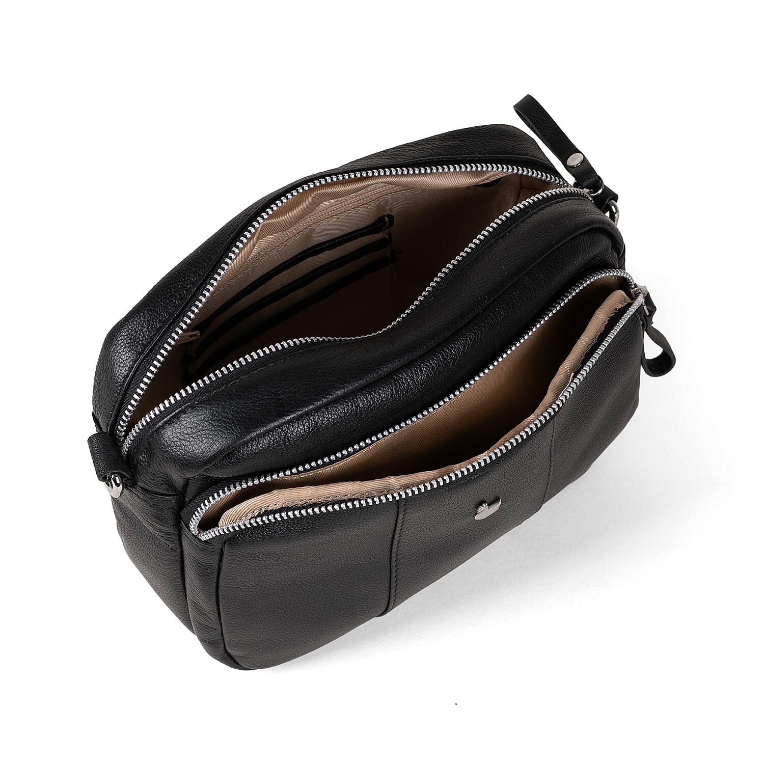 Assots 'Kew' Soft Nappa Genuine Leather Crossbody Bag - Black