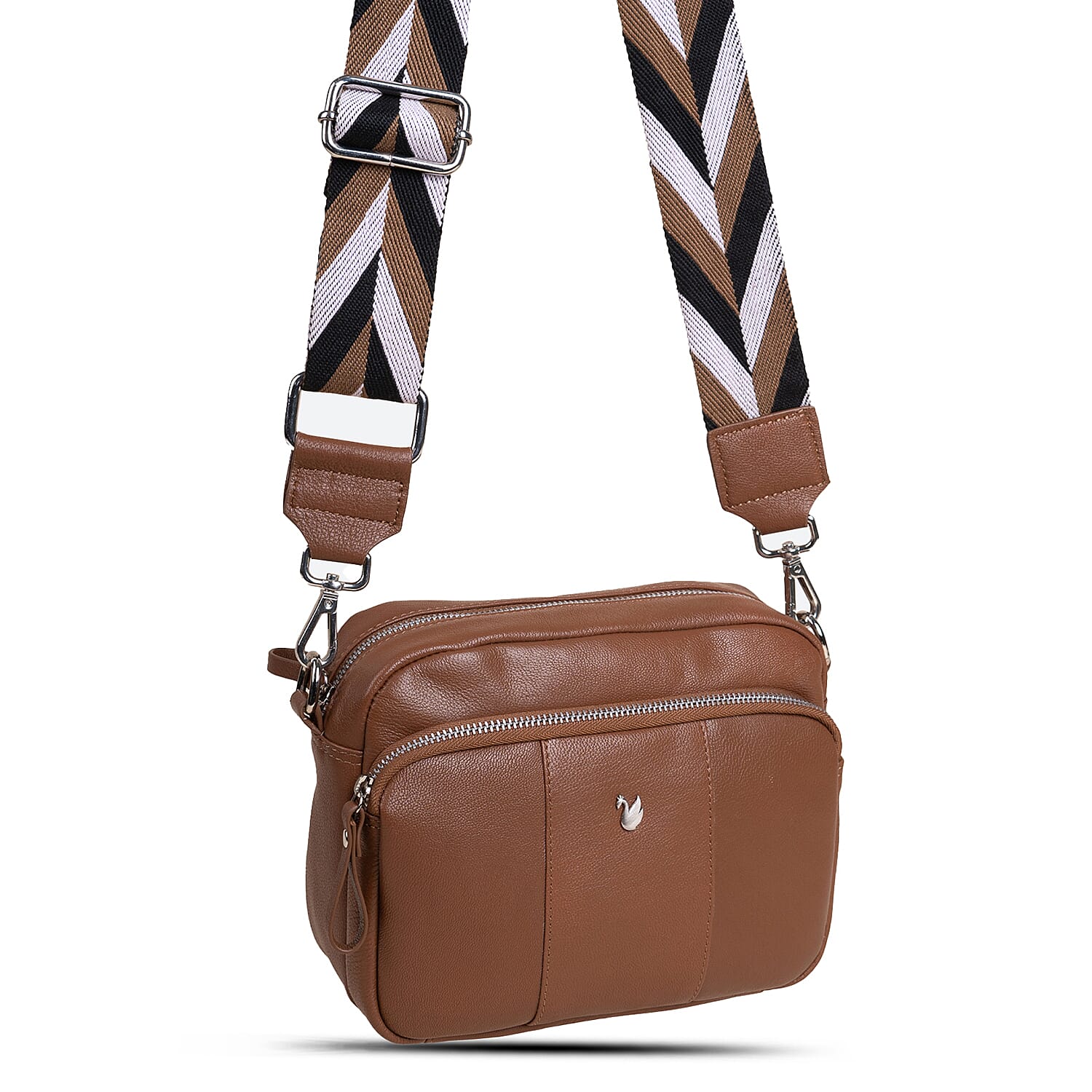 Assots 'Kew' Soft Nappa Genuine Leather Crossbody Bag - Tan