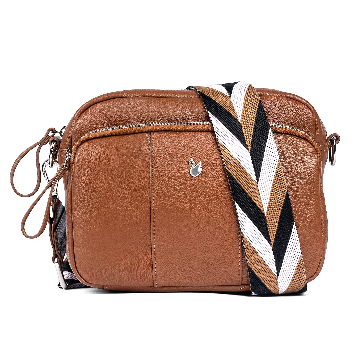 Assots 'Kew' Soft Nappa Genuine Leather Crossbody Bag - Tan