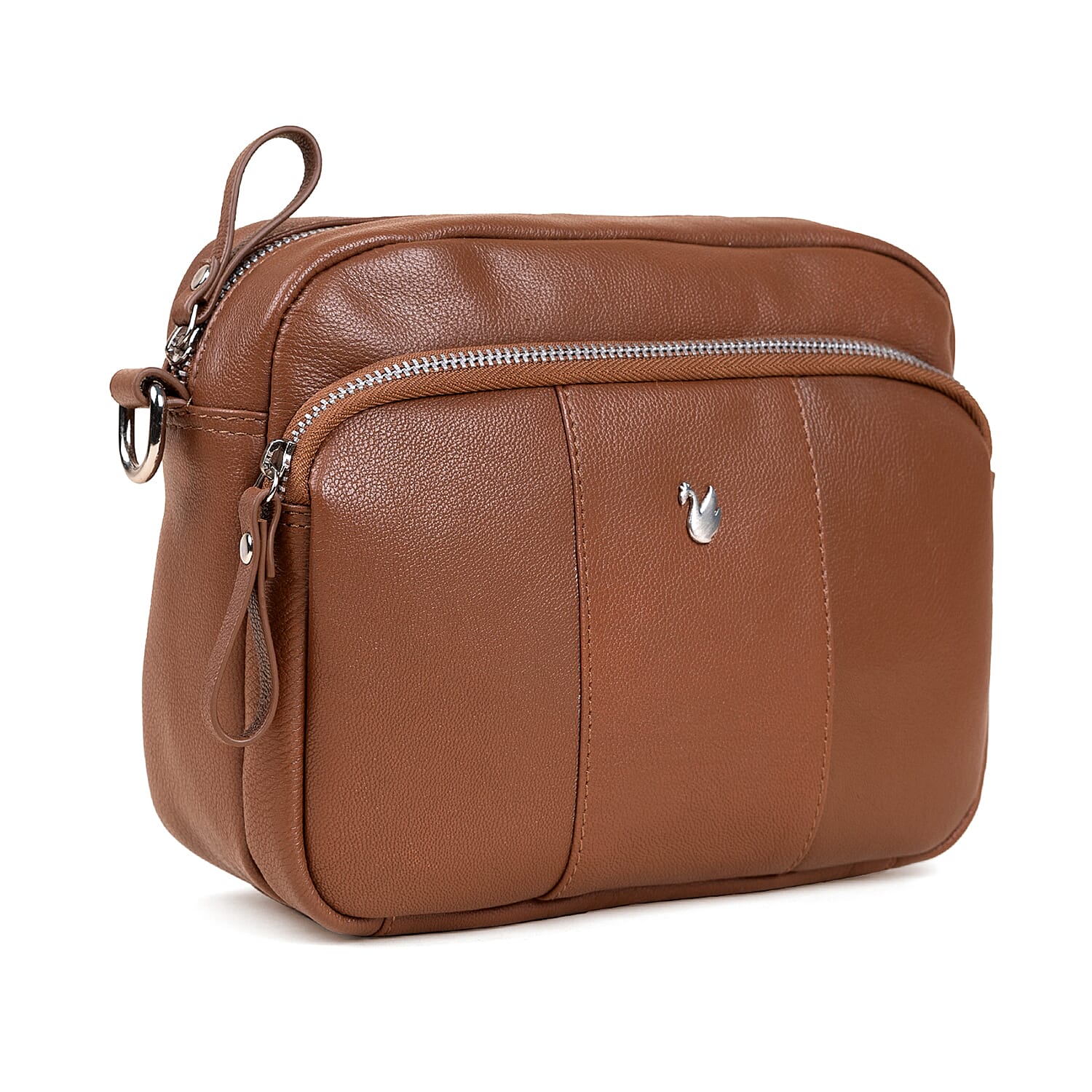 Assots 'Kew' Soft Nappa Genuine Leather Crossbody Bag - Tan