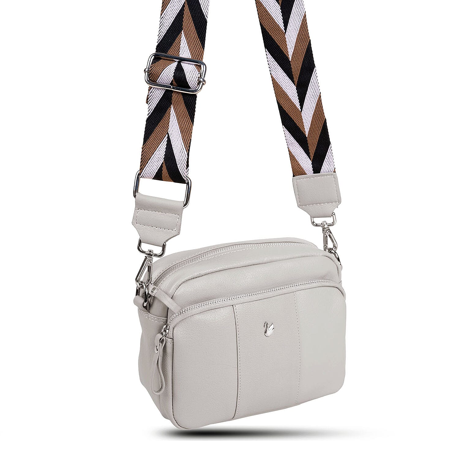 Assots 'Kew' Soft Nappa Genuine Leather Crossbody Bag - Grey