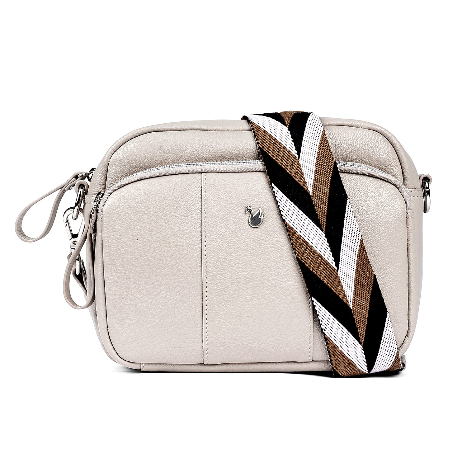 Assots 'Kew' Soft Nappa Genuine Leather Crossbody Bag - Grey