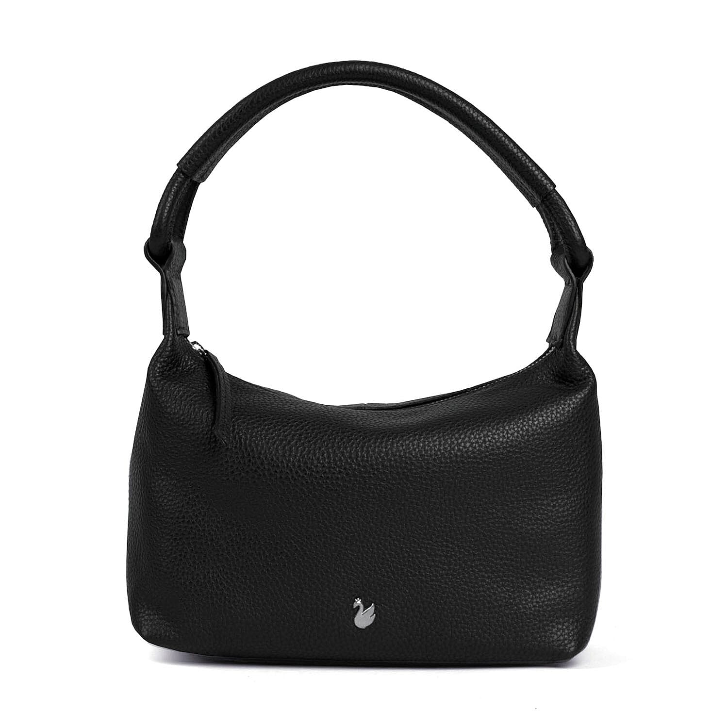 Assots 'City Bag' Soft Pebble Genuine Leather Shoulder Bag - Black