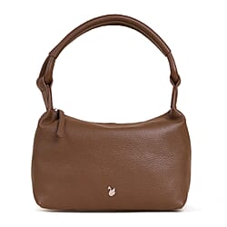 Assots 'City Bag' Soft Pebble Genuine Leather Shoulder Bag - Navy