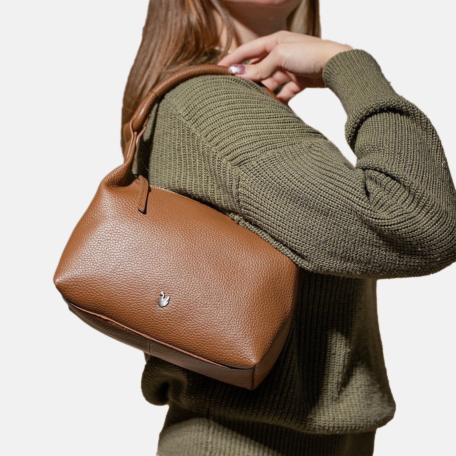Assots 'City Bag' Soft Pebble Genuine Leather Shoulder Bag - Tan