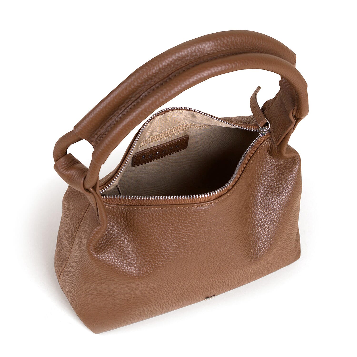 Assots 'City Bag' Soft Pebble Genuine Leather Shoulder Bag - Tan
