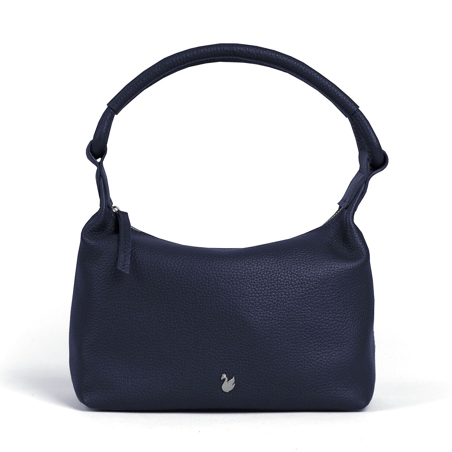 Assots 'City Bag' Soft Pebble Genuine Leather Shoulder Bag - Navy