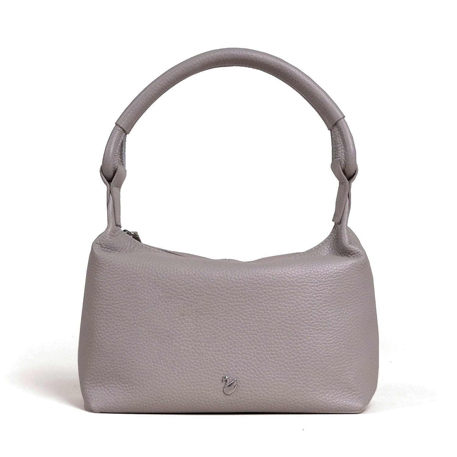 Assots 'City Bag' Soft Pebble Genuine Leather Shoulder Bag - Grey