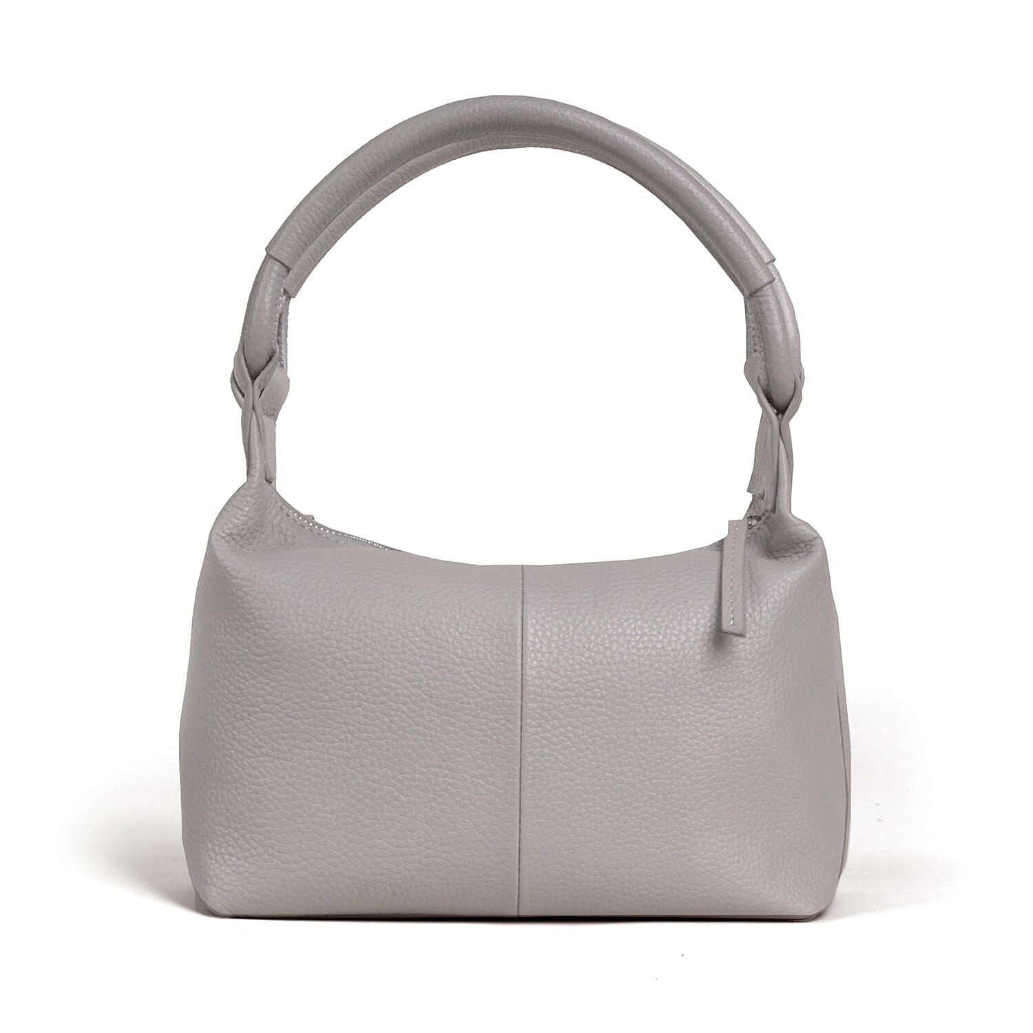 Assots 'City Bag' Soft Pebble Genuine Leather Shoulder Bag - Grey