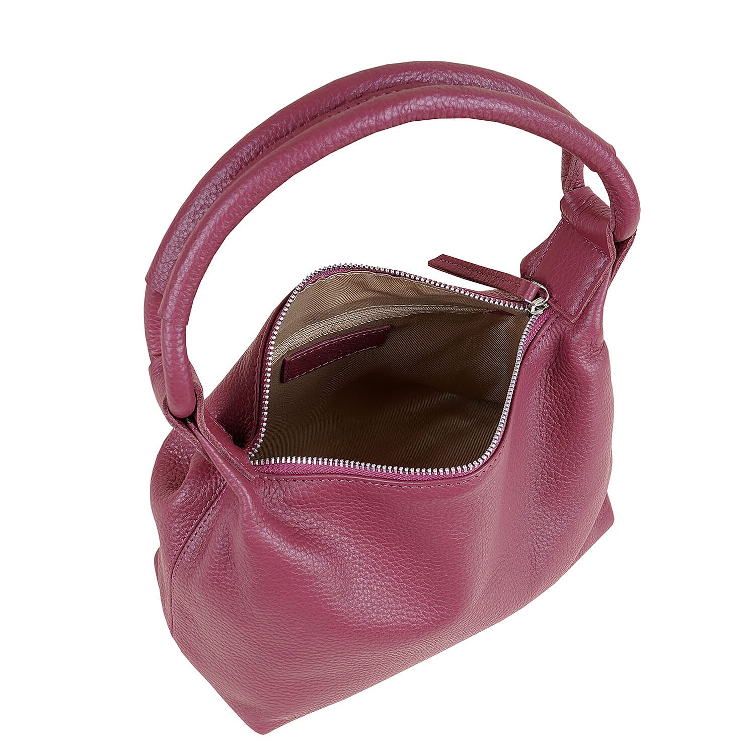 Assots 'City Bag' Soft Pebble Genuine Leather Shoulder Bag - Pink