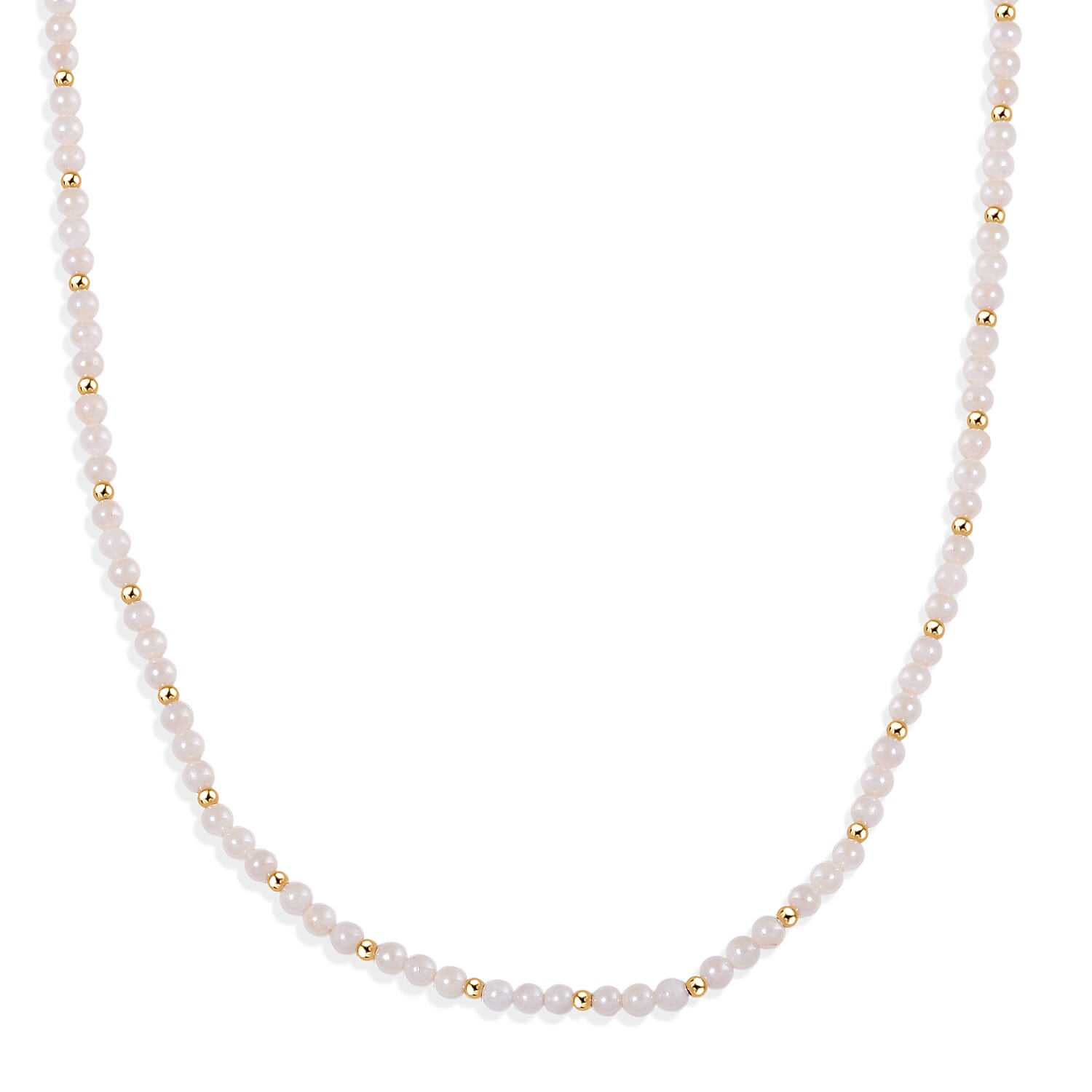 One Time Deal- AAA High Lustre Akoya Pearl Beads Necklace (Size 20 Inch with 2 Inch Extender) with Lobster Clasp in Yellow Gold Plated Sterling Silver 55.00 Ct