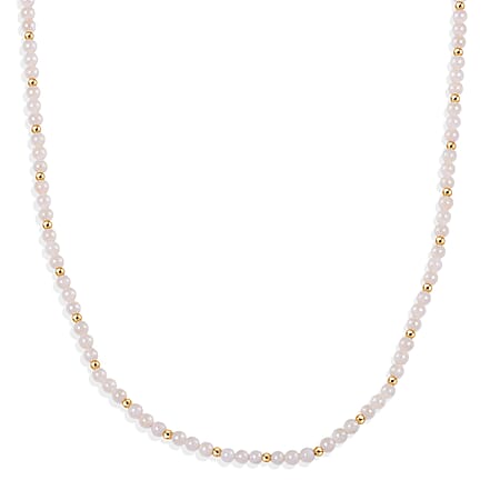 One Time Deal- AAA High Lustre Akoya Pearl Beads Necklace (Size 20 Inch with 2 Inch Extender) with Lobster Clasp in Yellow Gold Plated Sterling Silver